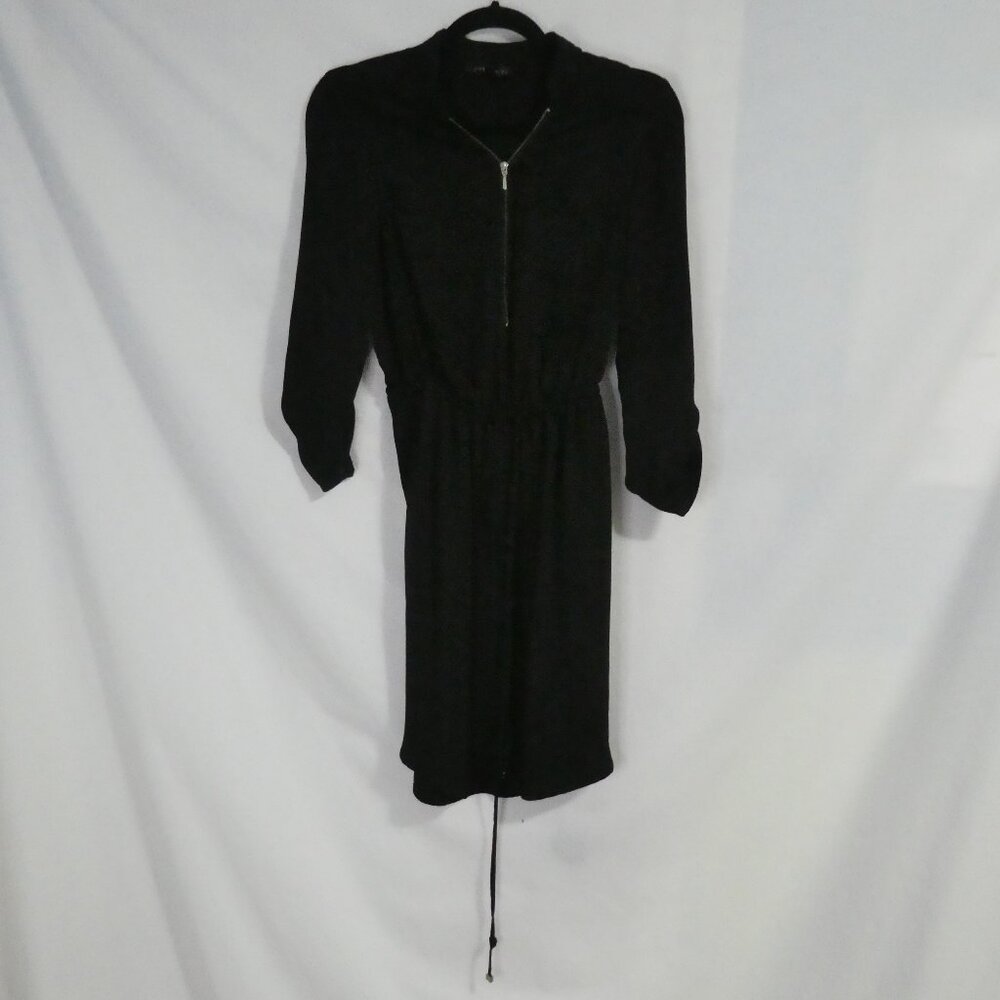 DYNAMITE | xs - extra small | Black Long Sleeve Knit Dress | Zip-Up Front